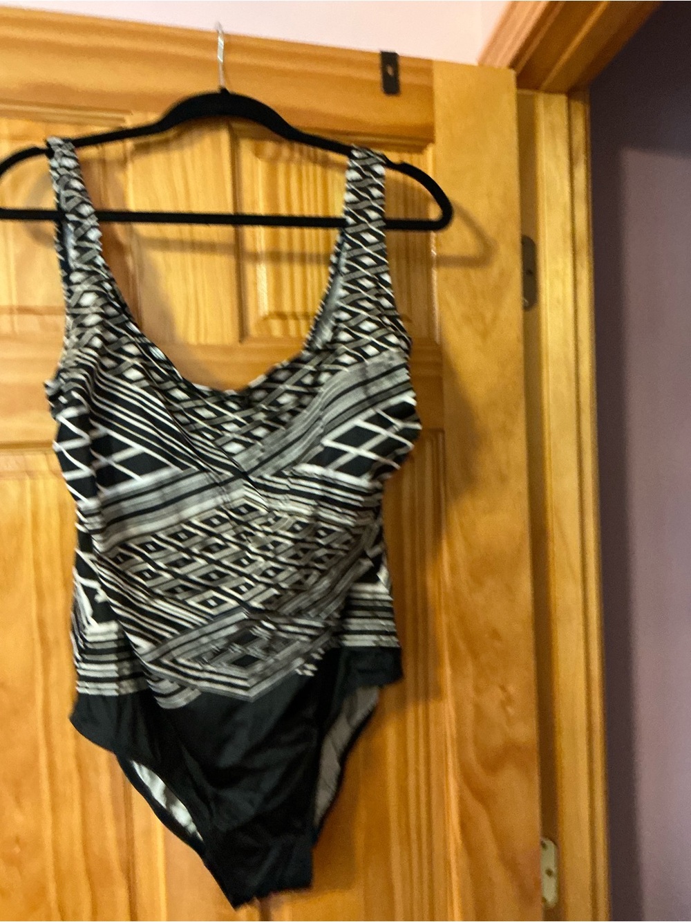 Longitude Black & White Geometric One-Piece Swimsuit